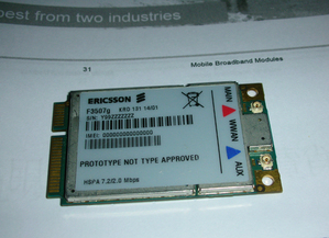 這是Ericsson所推出支援HSPA行動寬頻規格、與Intel Moorestown平台搭配、主要應用在MID裝置上的PCie Mini Card。（Source：HDC） BigPic:600x435