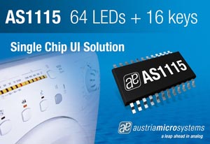 奧地利微電子推出結合前面板活動控制的LED驅動器AS1115。