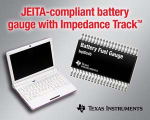 TI支持JEITA充电规范的进阶型笔记本电脑电池计量组件。