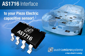 奥地利针对汽车无偏置电容式传感器推出全新传感器接口 - AS1716。