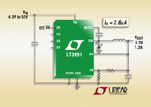Linear推出55V、1. 2A降压DC/DC转换器 - LT3991。 BigPic:315x225