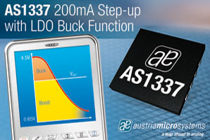 奥地利微电子推出具备降压功能的高效能200mA DC-DC升压转换器 - AS1337。