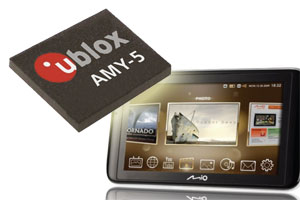 u-blox AMY-5M己獲Mio的Moov V780多媒體個人導航裝置採用
