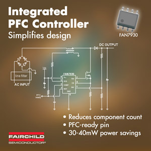 快捷半導體PFC控制器以整合式功能簡化設計