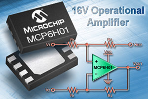 Microchip推出135uA低静态电流的16V运算放大器