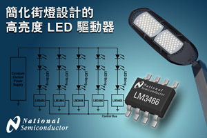 NS全新高亮度LED驱动器 简化区域照明设计