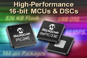 Microchip推出新款數位訊號控制器和PIC24微控制器