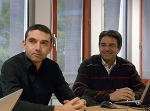 Allegro DVT公司共同创办人暨执行长Pierre Marty（图右）Allegro DVT公司项目督导Stephane Audrain（图左）（摄影：柳林纬） BigPic:400x298