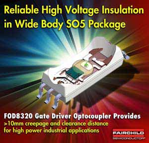 FOD8320具使用的专有Optoplanar封装技术带来35kV/µs最小共模抑制