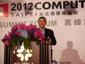 台达电子执行长海英俊于2012台北国际计算机展《高峰论坛》（摄影/刘佳惠） BigPic:400x300