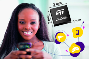 ST推出了市场上小尺寸、低功耗L3GD20H陀螺仪