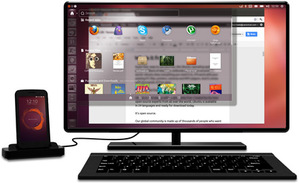 Ubuntu OS智能手机能够与其他外接设备连接使用。 BigPic:440x269