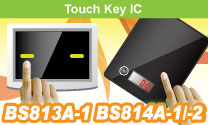 HoltekTouch key外围IC，BS81xA-x系列产品透过外部的触摸按键可感应人手的触摸动作，内部电路可自动对环境变动作校正，强化触摸检测正确性。