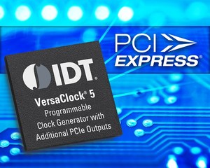 IDT VersaClock 5系列輸出端新增支援PCI Express匯流訊號傳輸時脈產品，可減少電路板空間，也可減少物料成本。