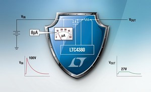 LTC4380可針對汽車、工業和航空電子系統之always-on 4V至72V電子提供精小的過壓和過電流保護。