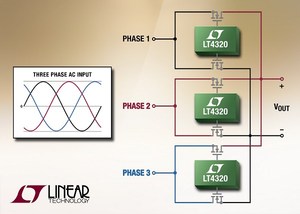 凌力爾特低損耗 3相理想二極體橋接整流器減少熱損，簡化散熱設計。