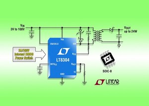 单晶返驰变压器LT8304可大幅简化隔离式DC/DC转换器的设计。