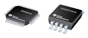 闸极驱动器DRV8305-Q1（左）和UCC27211A-Q1（右）强化怠速起停支援和高温作业的动力系统性能。