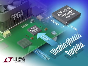 凌力尔特双通道 10A 或单通道 20A μModule 降压稳压器 LTM4631可更靠近 FPGA、GPU、ASIC 或处理器放置。