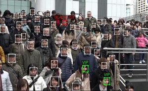 動態影像人臉辨識技術示意圖