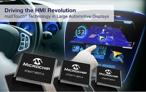 Microchip MXT1665T-A家族问世，为车用多点触控HMI带来全新的用户体验