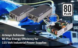 雅特生115V工業設備電源供應器符合80 PLUS電源認證的效率標準..