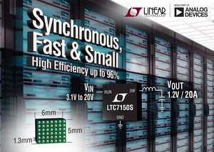 20V、20A 單晶同步 Silent Switcher 2 降壓穩壓器 LTC7150S的相位可鎖受控導通時間定頻電流模式架構。