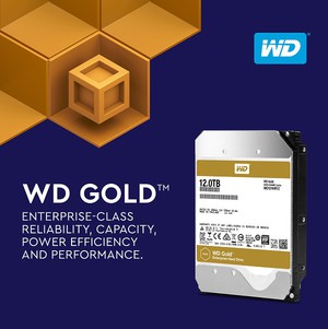 12TB WD Gold硬碟促使用戶能有效且可靠地儲存大量商業關鍵資料，可滿足大數據應用日益成長的容量需求。