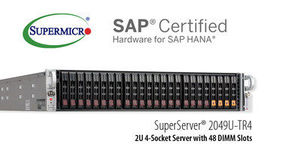 美超微提供新的SAP HANA已认证四??座2U升级企业解决方案