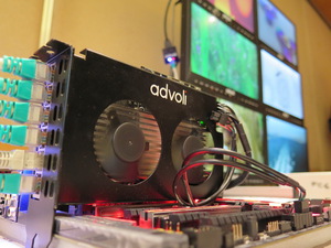 AMD嵌入式系統應用範圍廣泛，圖為合作夥伴展示採用AMD嵌入式處理器的繪圖卡。