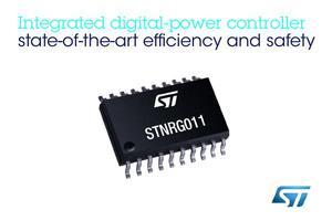 意法半导体高整合数位电源控制器简化设计，协助应用达到最新效能的安全标准。