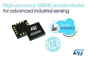 瞄準先進工業感測應用，意法半導體推出新型高精度MEMS感測器並提供10年供貨承諾。
