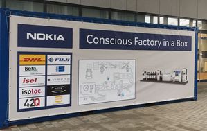 诺基亚展示采用浩亭RFID读取器和LOCFIELD天线的盒装工厂。