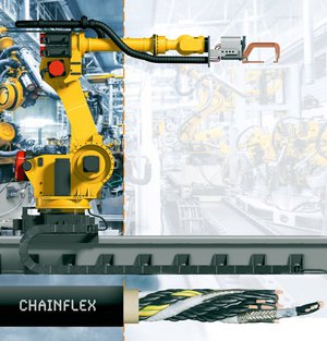 新chainflex耐弯曲电缆非常柔软，设计用於Fanuc机器人。