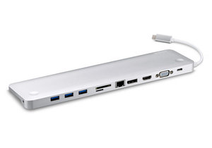 ATEN多功能美形且轻薄 USB-C扩充基座亮丽登场，10合1扩充基座让笔记型电脑扩充再进化，展现极隹专业力。