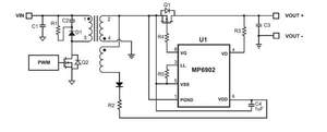 大联大诠鼎集团推出芯源半导体MP6902二次侧同步整流控制器解?方案。