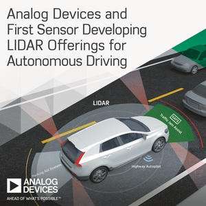 ADI與First Sensor合作開發LIDAR產品