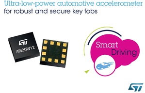意法半导体推出AIS2DW12低功耗车用加速度计，提升汽车安全遥控钥匙卡的耐用性