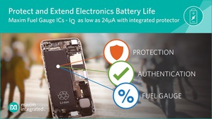 MAX17301/11为单节Li+电池提供两级保护的电量计方案，可灵活配置并杜绝假冒与复制