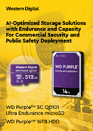 Western Digital推出WD Purple SC QD101 Ultra Endurance microSD记忆卡及WD Purple 14TB 监控硬碟，可相容於各种领域的安全监控系统。