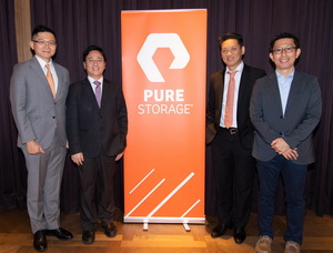 左起为Pure Storage台湾总经理吴元恺、远东医电总经理??俊男、Pure Storage亚太区新兴市场暨台湾区董事总经理刘国龙、Pure Storage台湾技术总监何与晖。