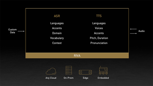 NVIDIA Riva SDK 包括自動語音辨識及文字轉語音功能，可以根據不同口音和領域客製化。