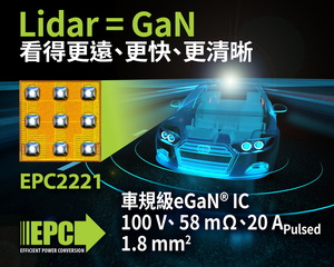 EPC新推面向光達應用、通過車規認證的積體電路