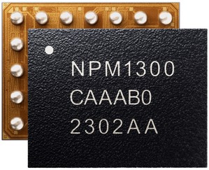 Nordic電源管理IC產品組合最新成員nPM1300 PMIC整合了低功耗藍牙嵌入式設計所需的基本功能。
