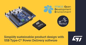 意法半导体推出支援STM32微控制器的USB Type-C Power Delivery软体，简化永续产品设计