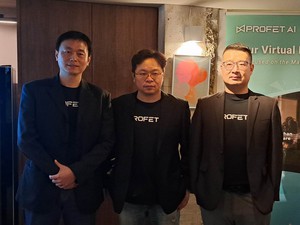 圖左至右為Profet AI杰倫智能科技3位創辦人：技術長林裕鑫、執行長黃建豪及研發長陳家豪合影。（攝影：陳復霞）