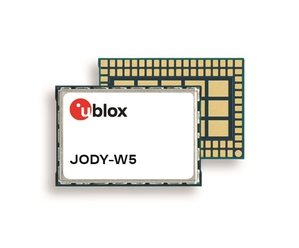 u-blox JODY-W5是一款雙頻 Wi-Fi 6 和雙模藍牙 5.3 模組，為具有藍牙 LE 音訊功能的汽車級模組，外形精巧耐高溫，可支援不同的天線配置。