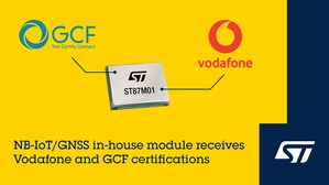 意法半導體位置感知行動網路IoT模組獲Vodafone NB-IoT認證