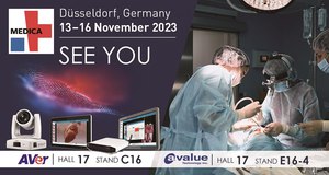圓展偕同安勤科技參加德國杜塞道夫國際醫療展（MEDICA 2023），展出醫療級攝影機與手術室直播解決方案。