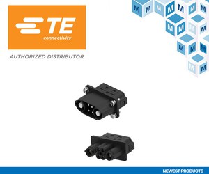 TE Connectivity HDC浮动充电连接器适用於AGV/AMR充电与仓库自动化应用，贸泽电子即日起供货。